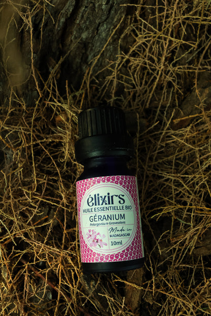 Géranium Rosat | Pelargonium Graveolens cv Bourbon-ÉLIXIRS de CLARA™️ - Aromathérapie Bio