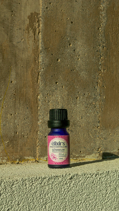 Géranium Rosat | Pelargonium Graveolens cv Bourbon-ÉLIXIRS de CLARA™️ - Aromathérapie Bio
